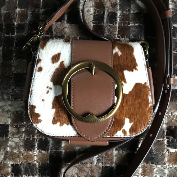 Vintage Ralph Lauren Bag Italy Hair Hide Purse Leather Cow Hide