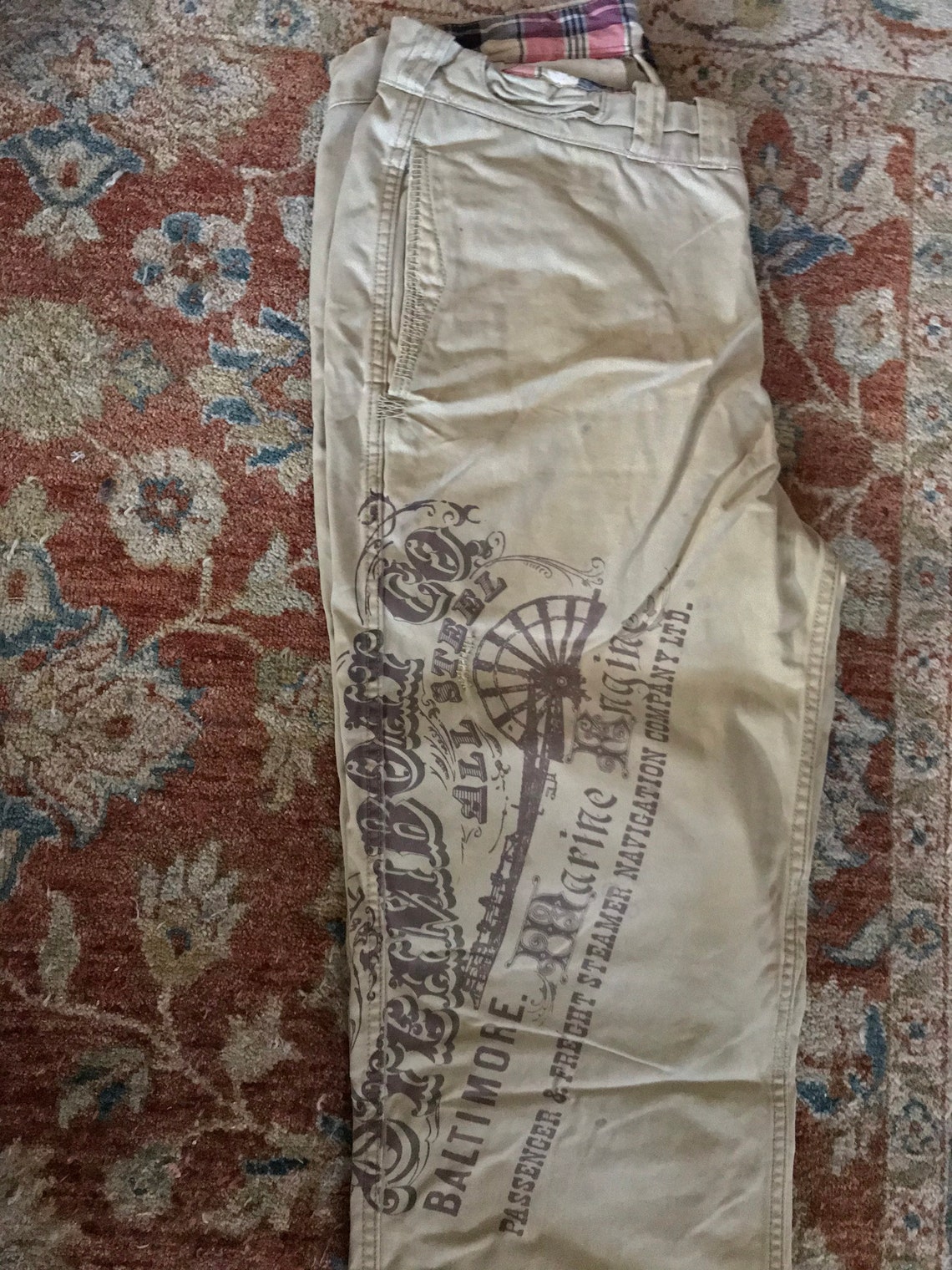 Vintage Ralph Lauren Patchwork Pants Khakis Chinos Embroidery Etsy