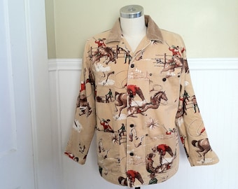 Vintage Ralph Lauren Jacket Cowboy Jacket Barn Jacket Rodeo Ranch Farm Western Polo Southwestern Polo Country Western