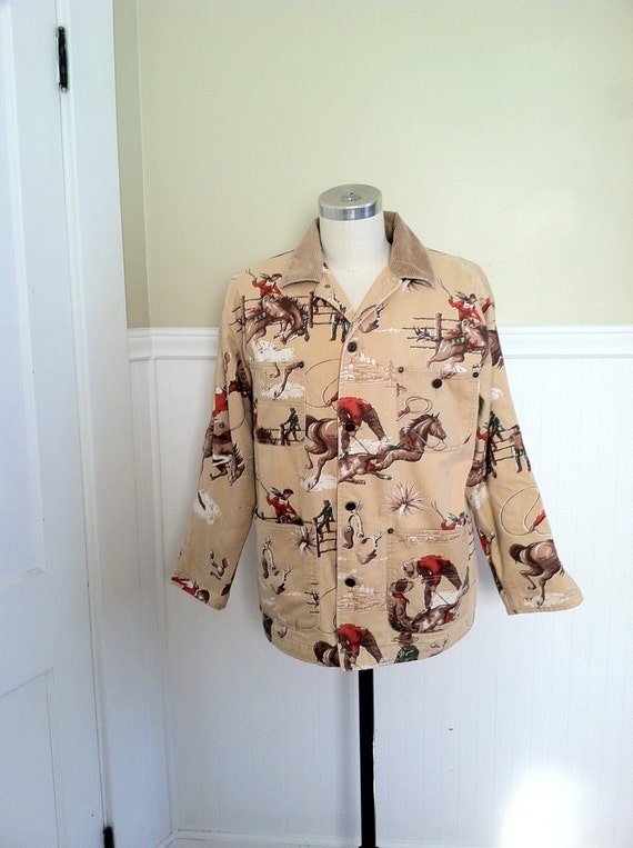 Vintage Ralph Lauren Jacket Cowboy Jacket Barn Jacket Rodeo Ranch Farm Western Polo Southwestern Polo Country Western