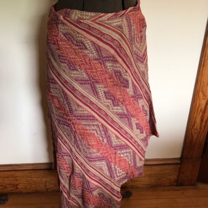 Ralph Lauren Tribal Skirt Indian Blanket Serape Wrap Skirt Southwestern Aztec Native American Cashmere image 3