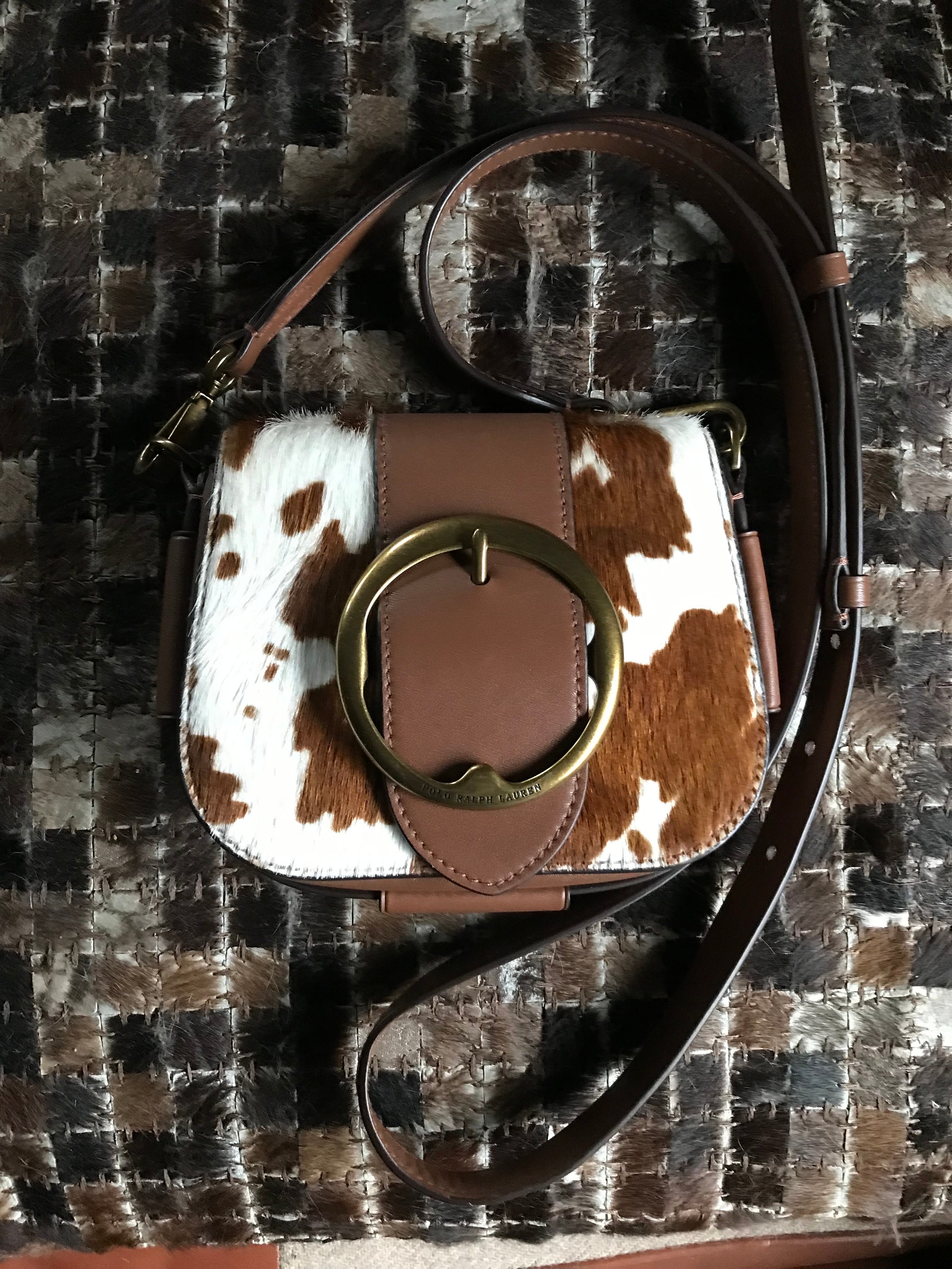 Vintage Ralph Lauren Bag Italy Hair Hide Purse Leather Cow Hide