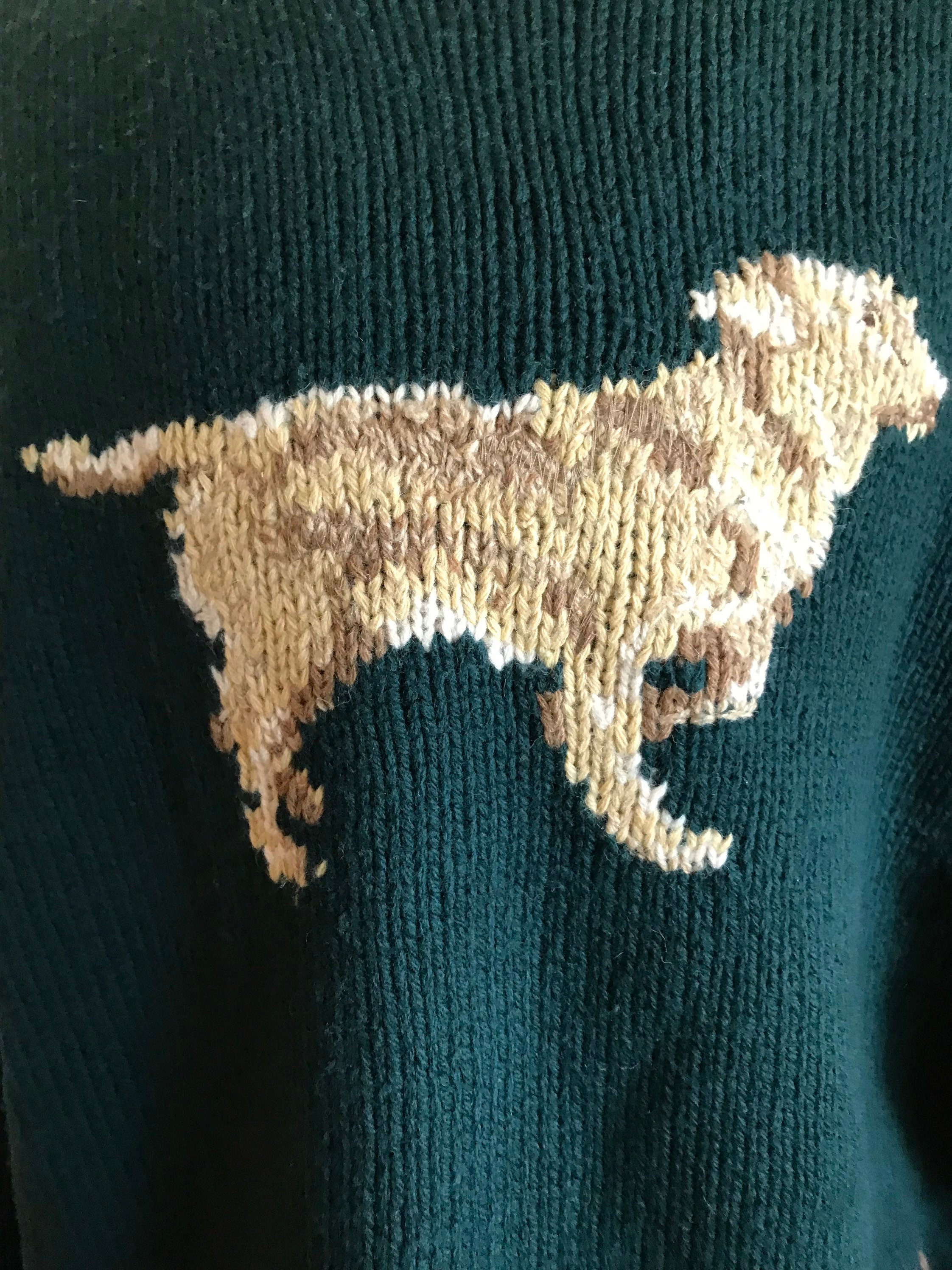 Vintage Ralph Lauren Hand Knit Sweater Collectors Dog Sweater Polo