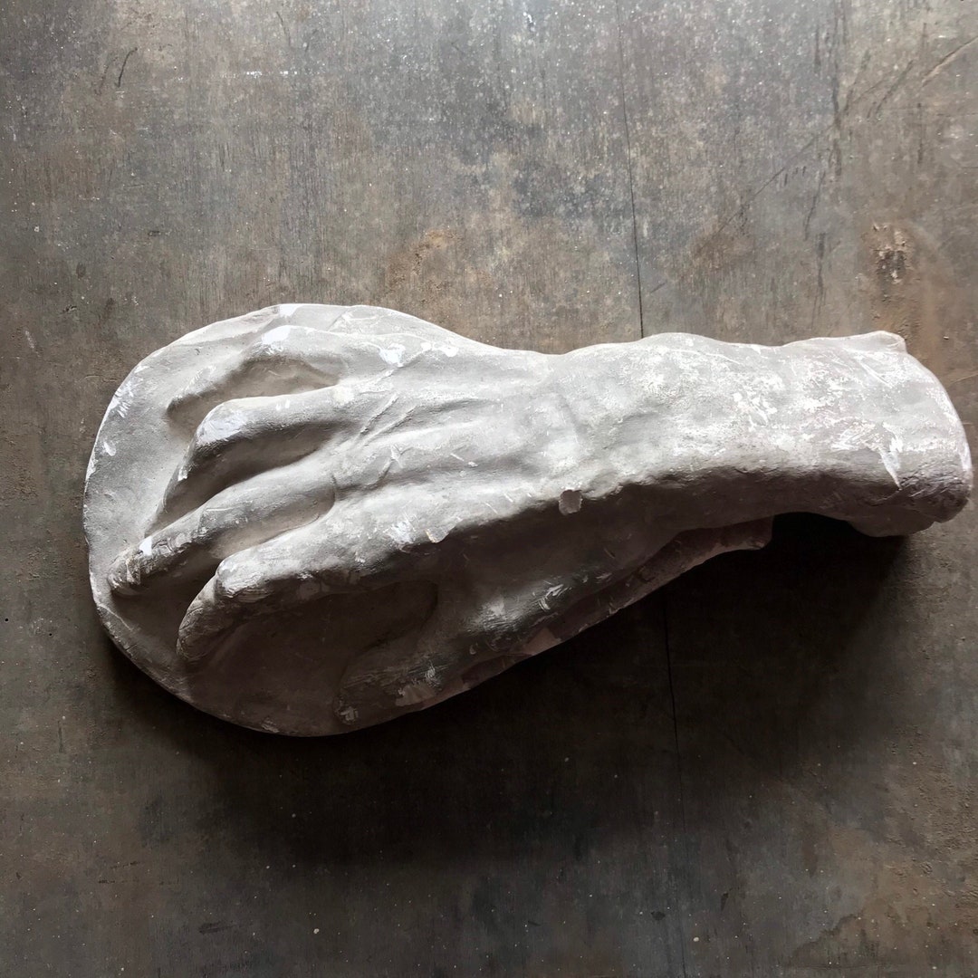 Antique French Artist Model Hand Garden Fragment Plaster Sculpture