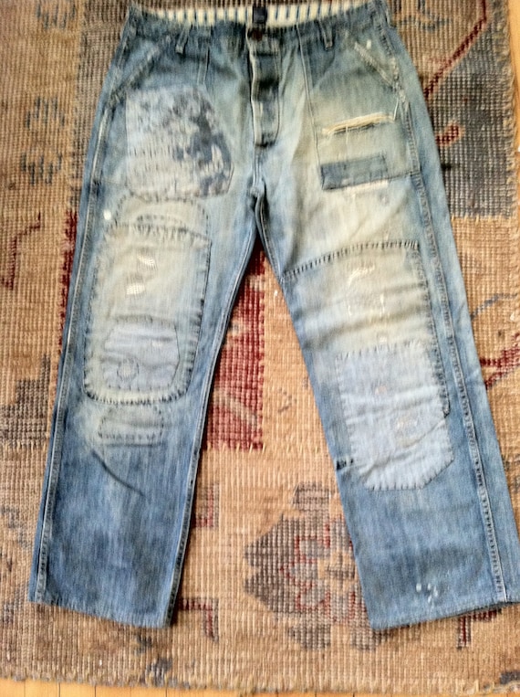 Ralph Lauren Denim Work Pants Vintage Patchwork Pa