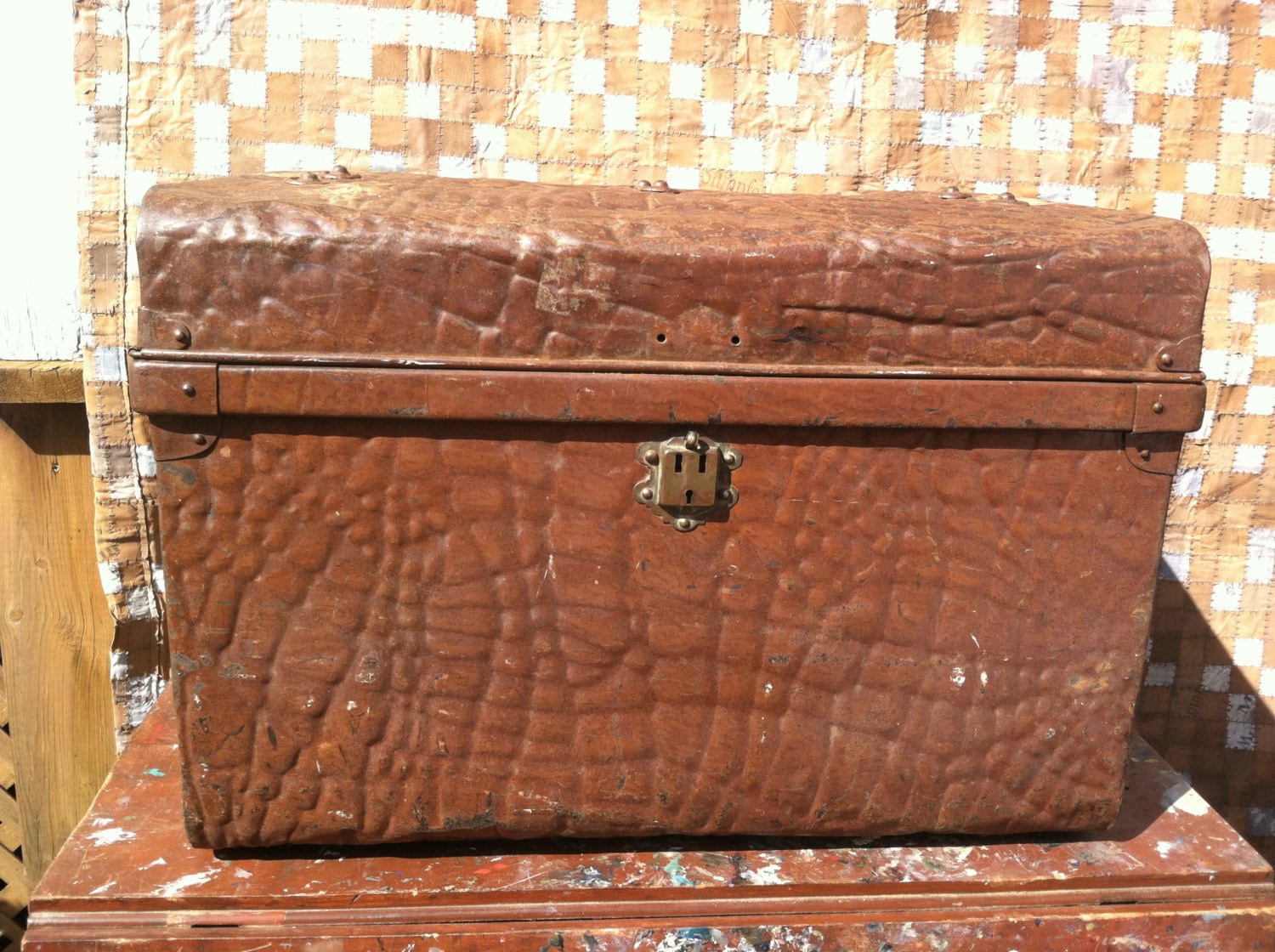 The Trunk in Vintage Tan Croc