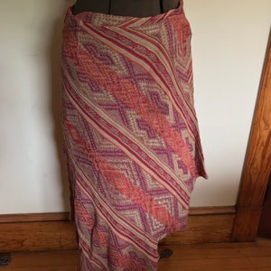 Ralph Lauren Tribal Skirt Indian Blanket Serape Wrap Skirt Southwestern Aztec Native American Cashmere image 4