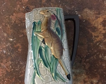 Antique English Majolica Pitcher Pottery Pitcher Gazelle Pitcher Country