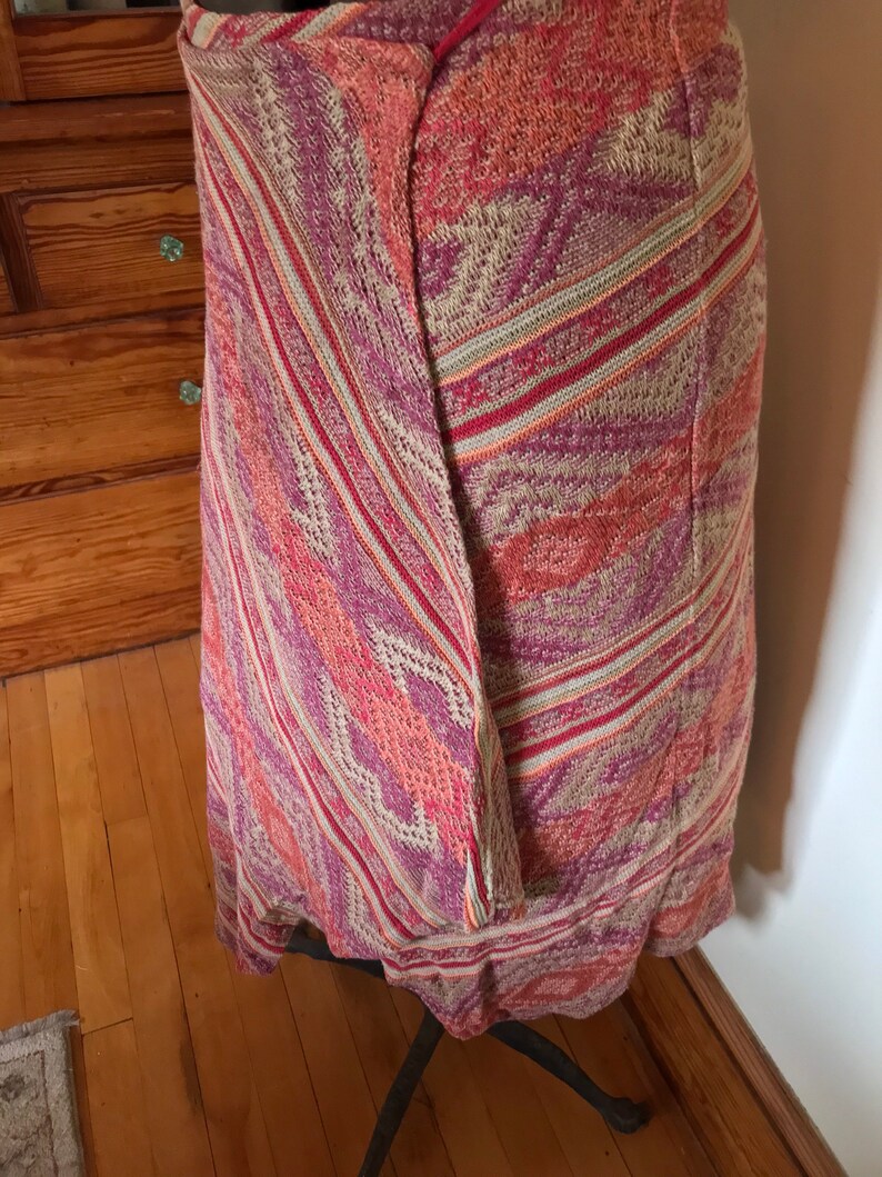 Ralph Lauren Tribal Skirt Indian Blanket Serape Wrap Skirt Southwestern Aztec Native American Cashmere image 8