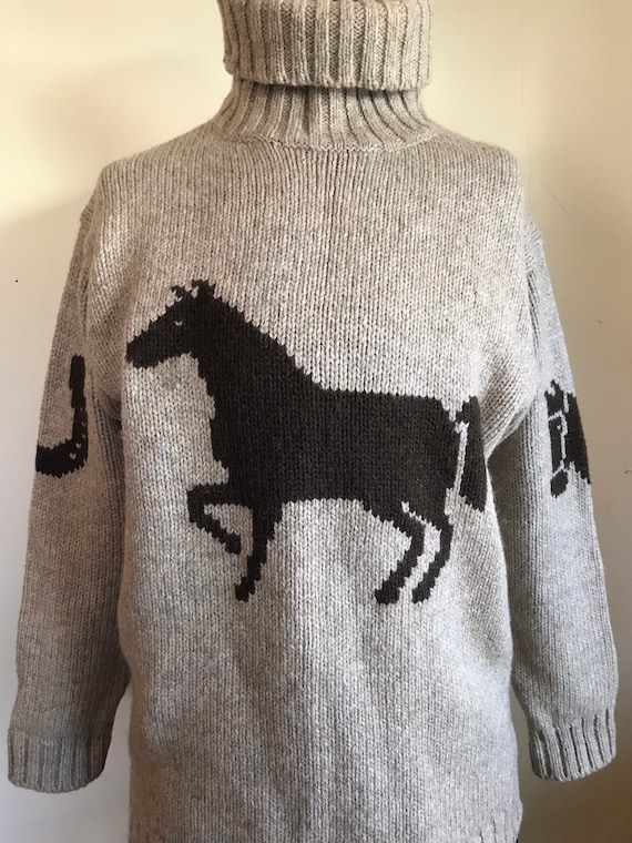 Ralph Lauren Hand knit Sweater Equestrian Horse S… - image 3