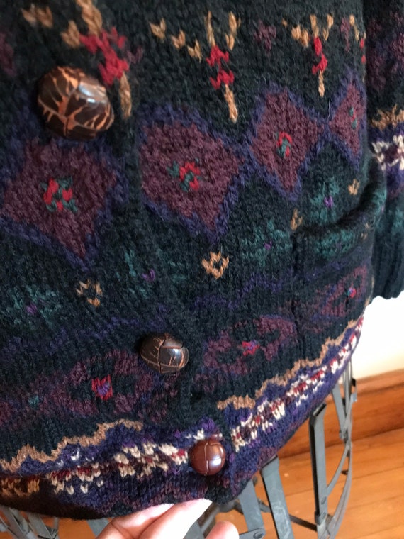 Ralph Lauren Hand knit Sweater Coat Equestrian Fa… - image 4