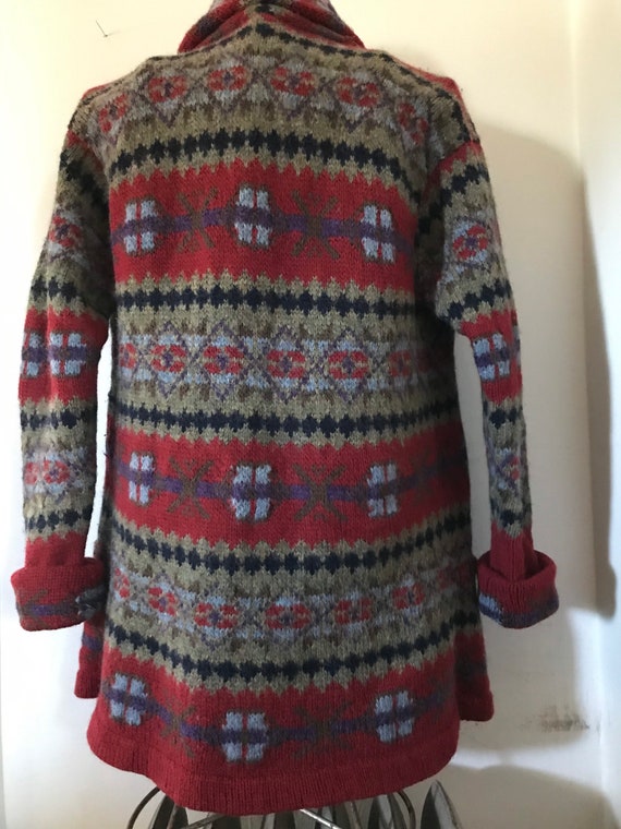 Ralph Lauren Sweater Coat Hand knit Wool Fair isl… - image 7