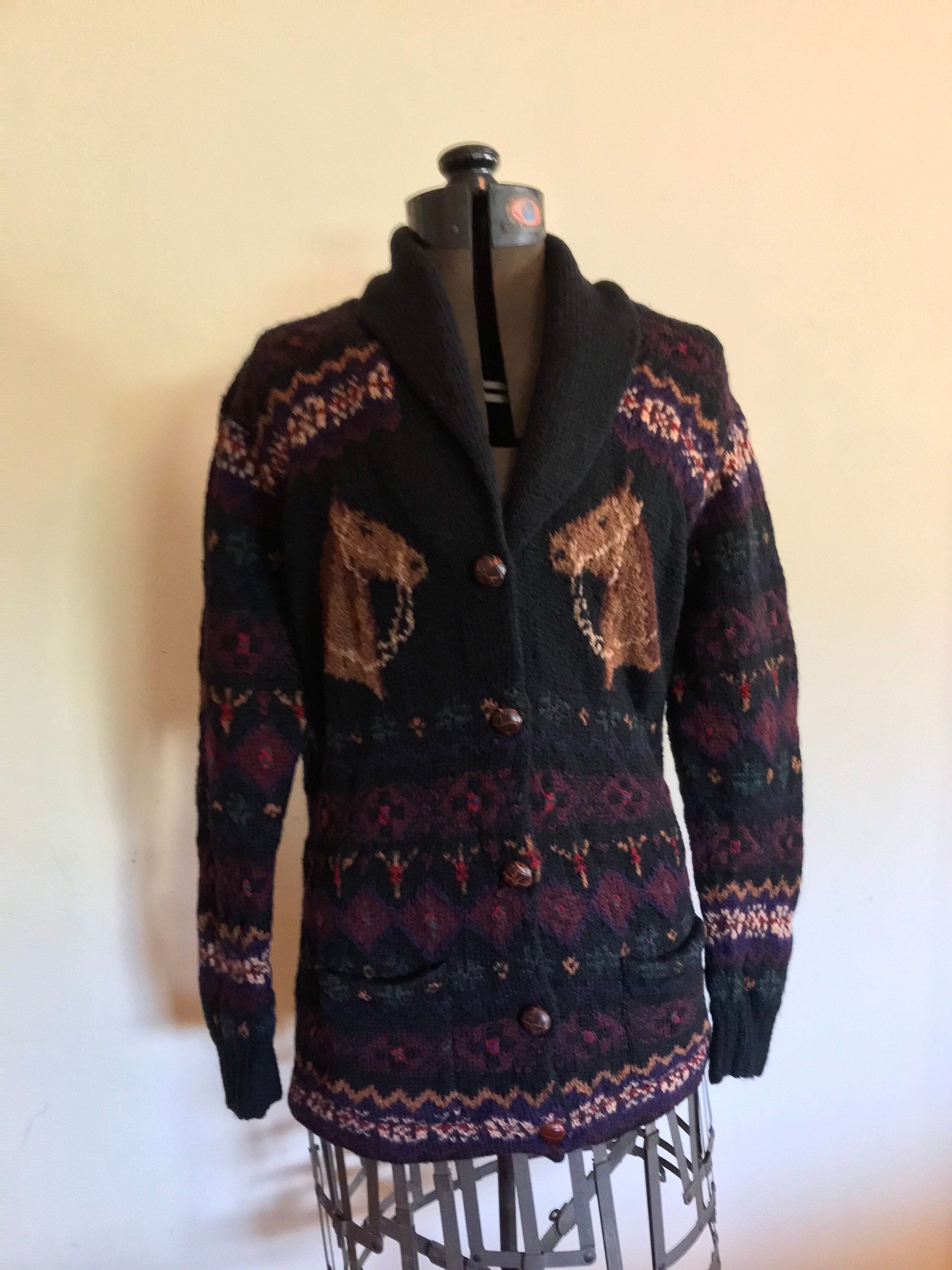 Lauren Ralph Lauren HAND KNIT カーディガン L Lauren Ralph Lauren Hand Knit Shawl Cardigan P/L | eBay