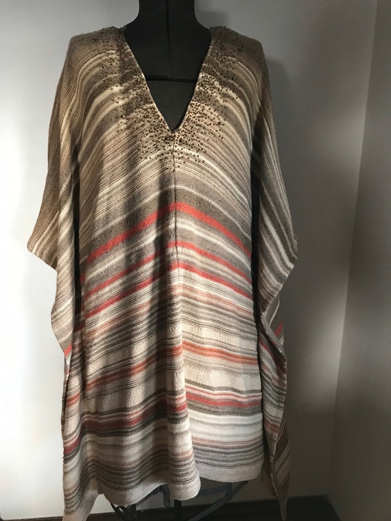 Ralph Lauren Poncho Dress Beaded Sweater Dress Ca… - image 1