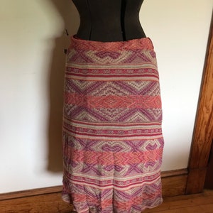 Ralph Lauren Tribal Skirt Indian Blanket Serape Wrap Skirt Southwestern Aztec Native American Cashmere image 7