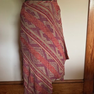 Ralph Lauren Tribal Skirt Indian Blanket Serape Wrap Skirt Southwestern Aztec Native American Cashmere image 5