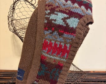 Ralph Lauren Hand Knit Sweater Vest Wool Southwest Indian Blanket Native American Western