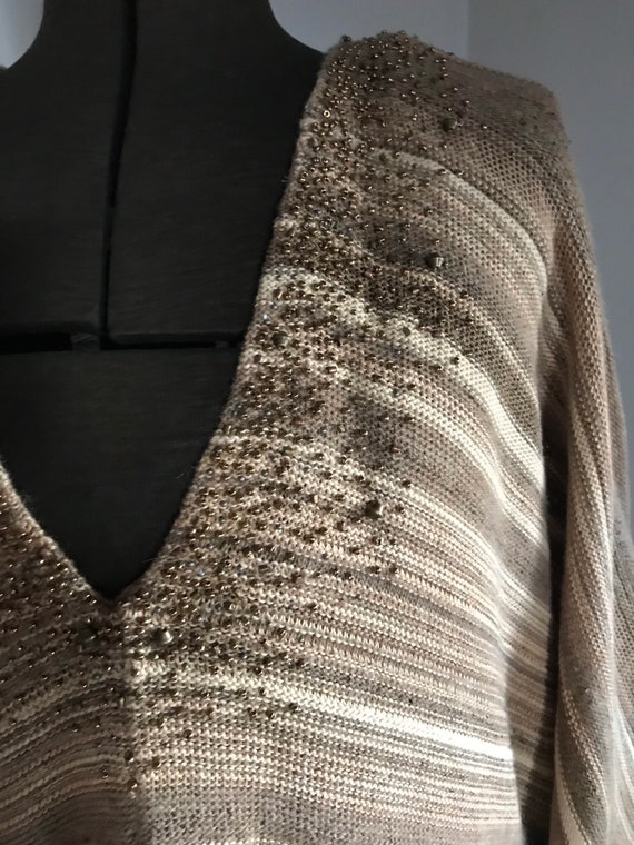 Ralph Lauren Poncho Dress Beaded Sweater Dress Ca… - image 9