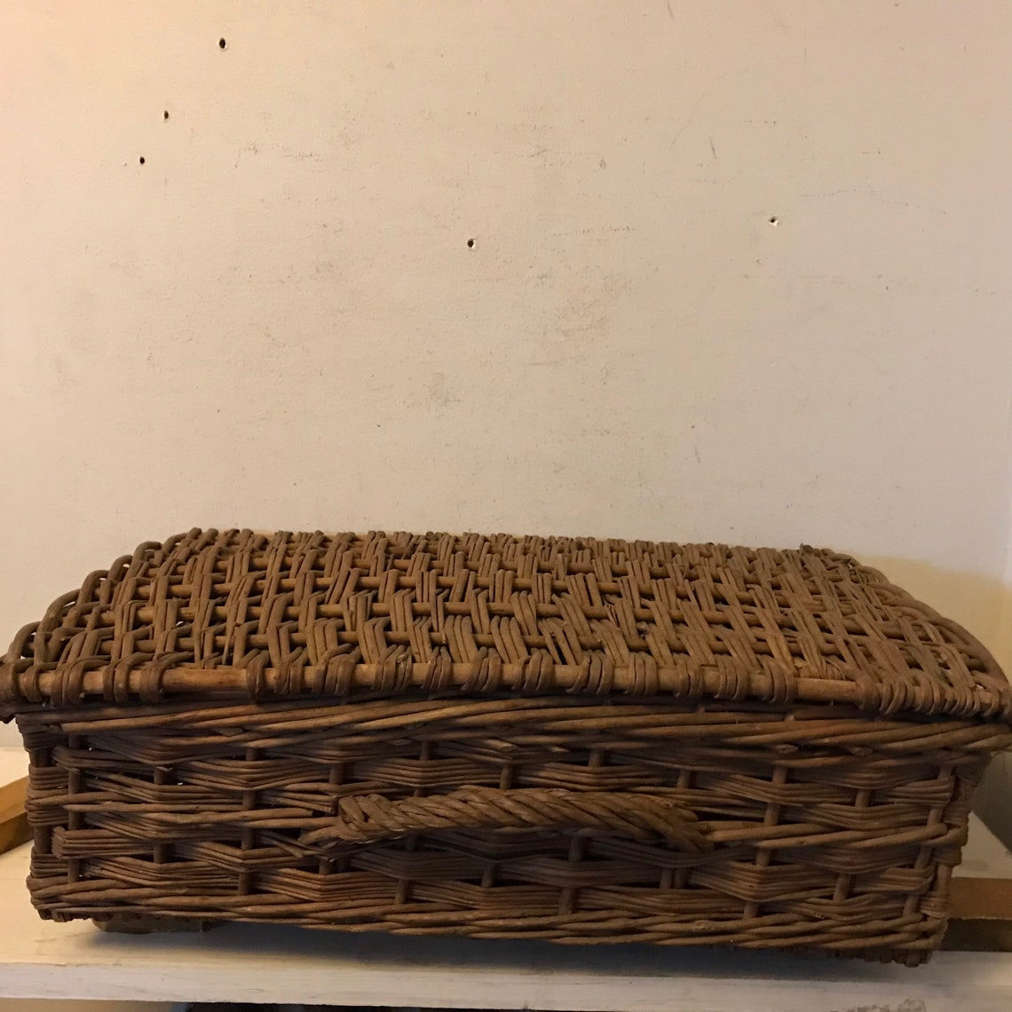 Antique English Picnic Basket Hamper Winery Vineyard Crate Etsy