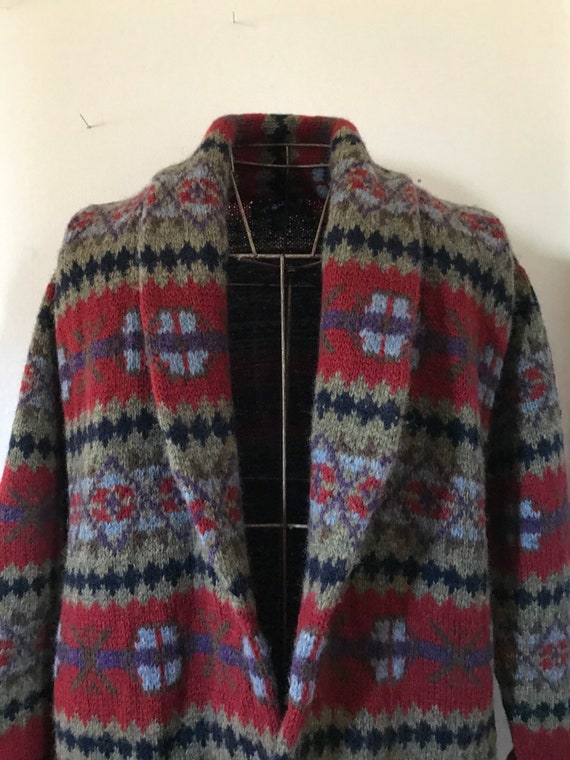 Ralph Lauren Sweater Coat Hand knit Wool Fair isl… - image 6