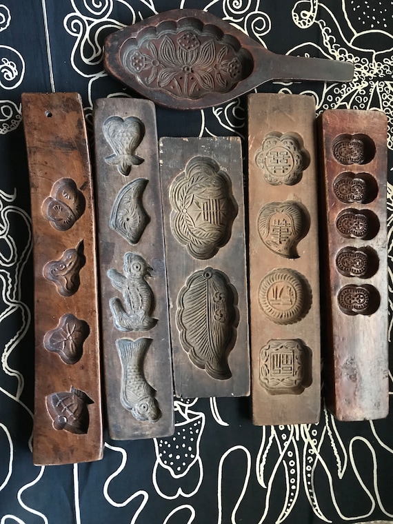 Antique Japanese Wooden Molds Japanese Rice Wood Molds
