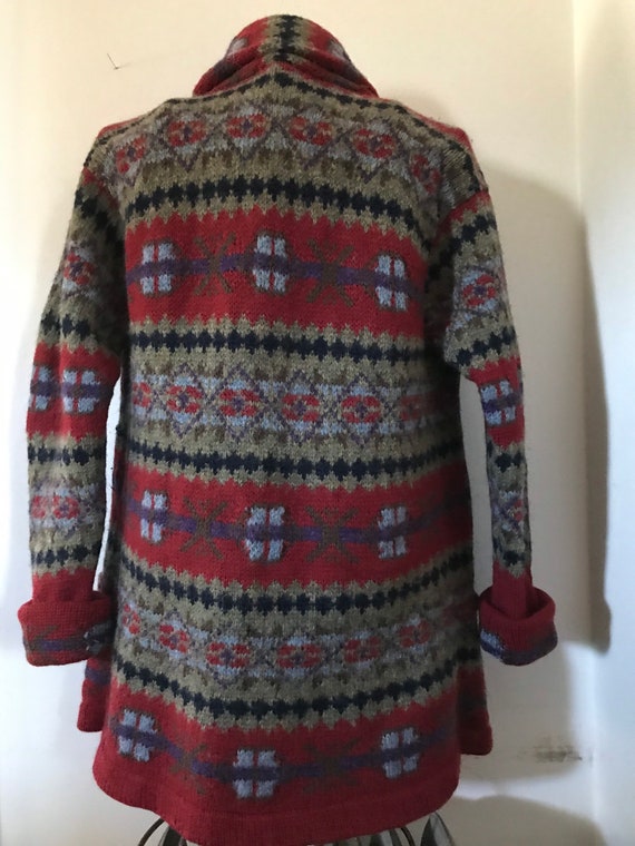 Ralph Lauren Sweater Coat Hand knit Wool Fair isl… - image 8