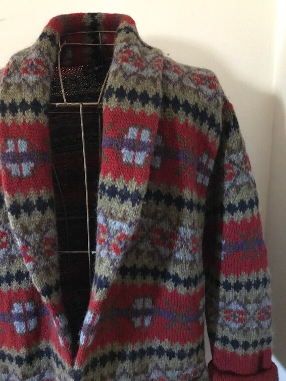 Ralph Lauren Sweater Coat Hand knit Wool Fair isl… - image 1