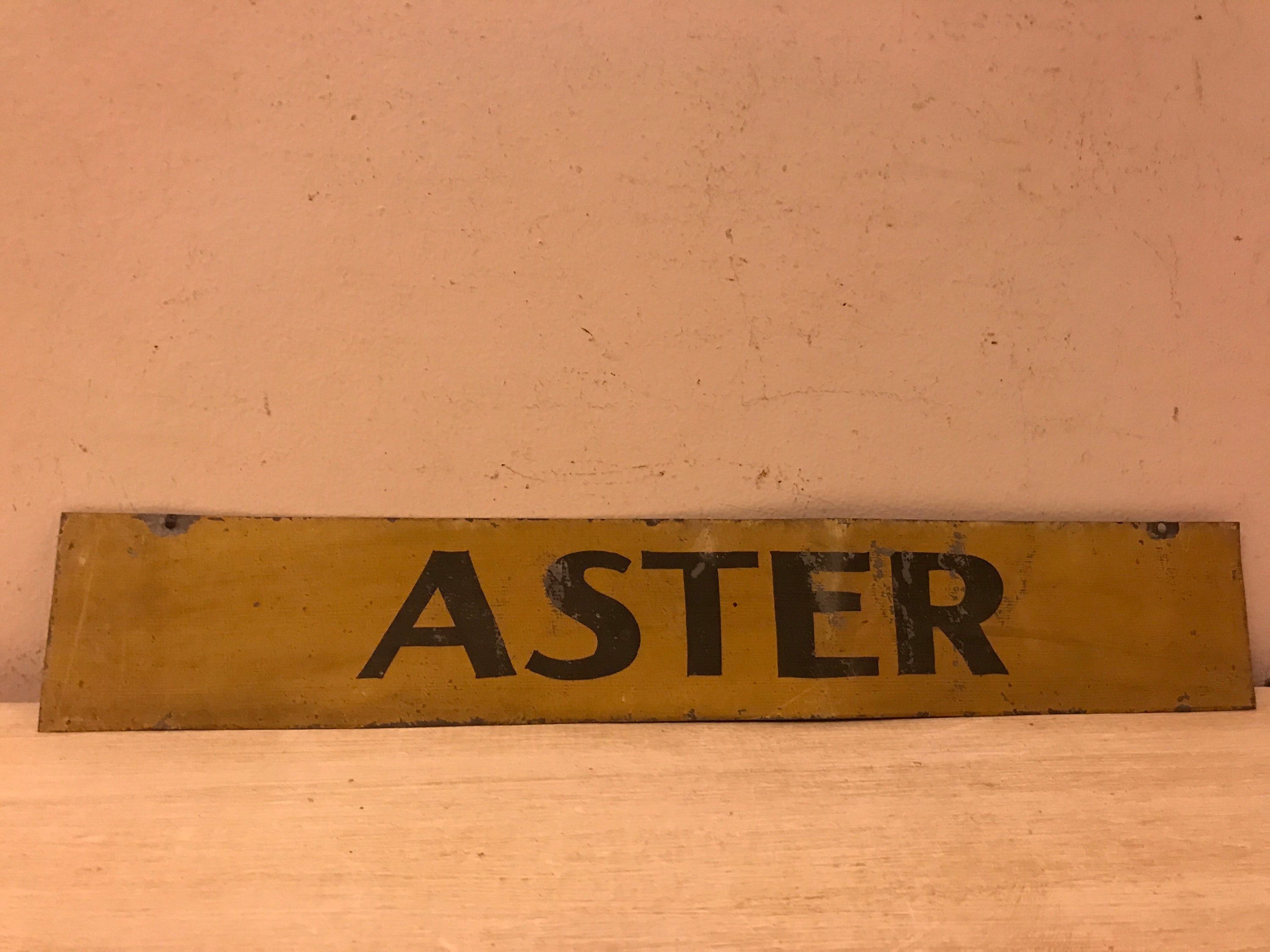 Aster Sign Antique Folk Art Sign Aster Farm Stand Antique Flower Herb Garden Sign ...