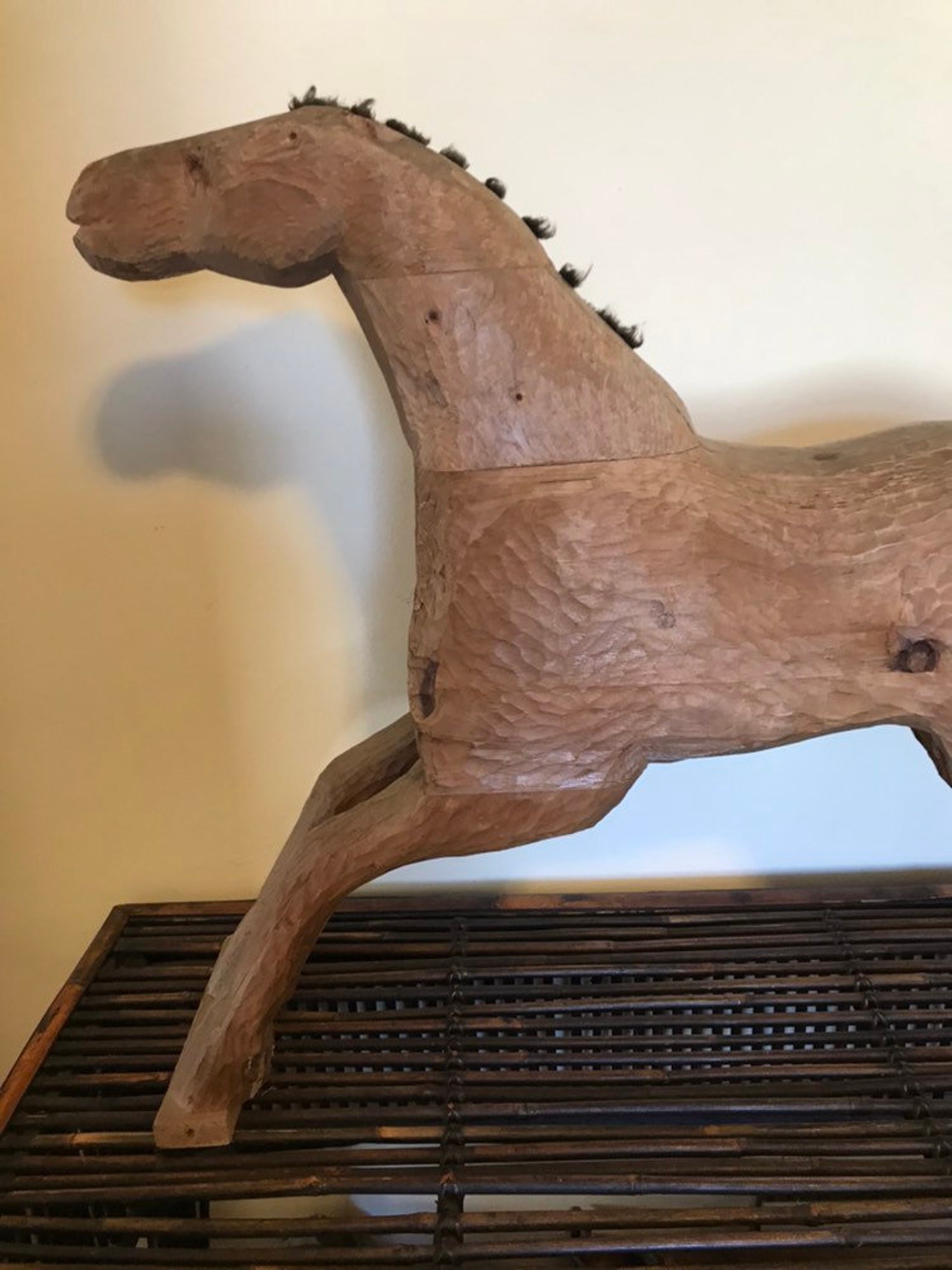 Antique French Horse Carved Folk Art Horse Wood Horse Carved Fragment ...