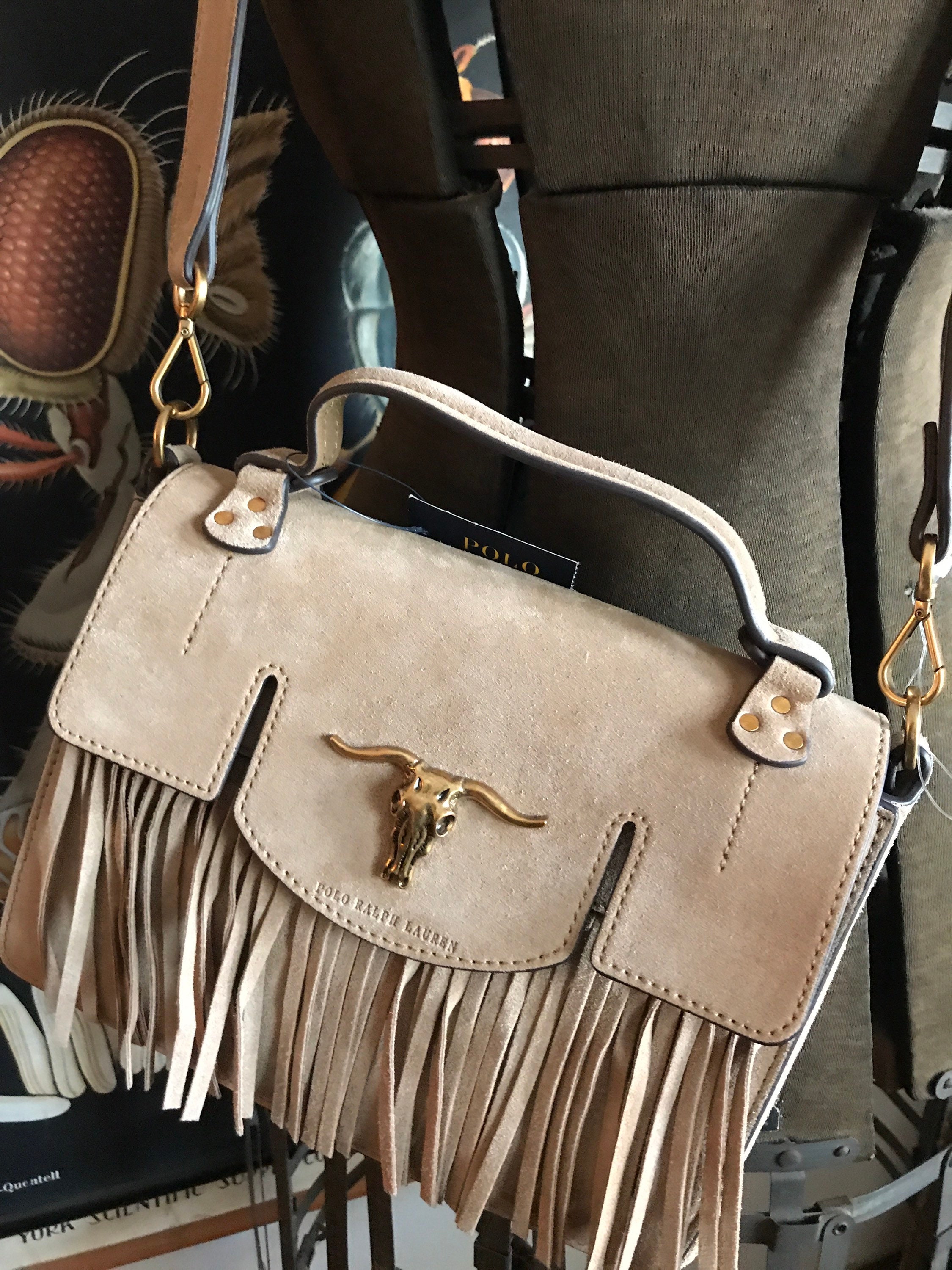 Ralph Lauren Brown Leather Fringe Flap Crossbody Bag Ralph Lauren