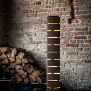 Floor lamp #1 from bent plywood with natural wood texture