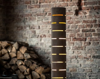 Floor lamp #1 from bent plywood with natural wood texture