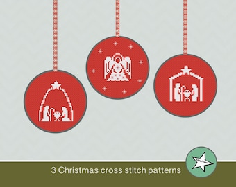 Nativity Scene Cross Stitch Pattern Set (PDF Pattern)
