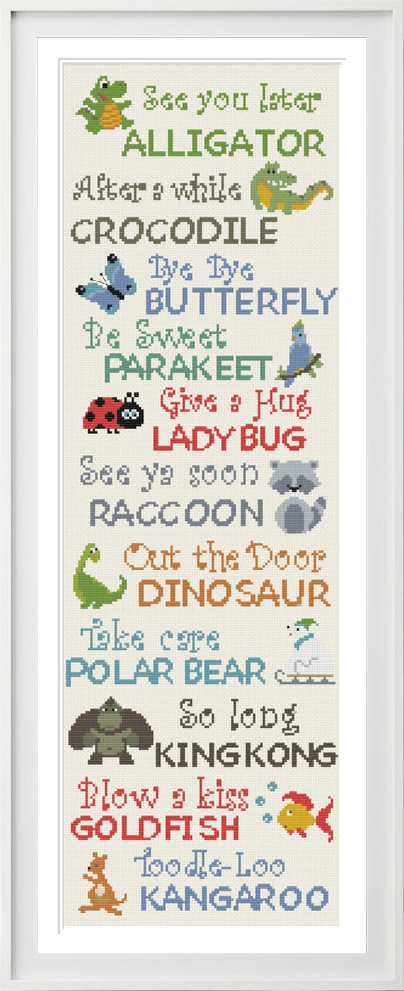 Cross Stitch Pattern See You Later Alligator Animal Kids Etsy