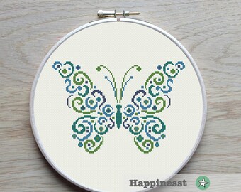 cross stitch pattern butterfly, modern cross stitch, PDF,  ** instant download**