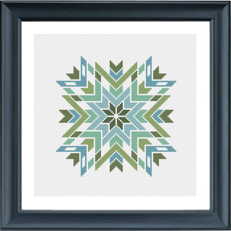 Modern Cross Stitch Pattern Geometric Ornament Arrows Etsy