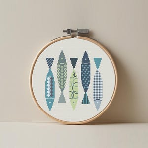 Cross stitch pattern fish, geometric fish, modern cross stitch, nature, PDF,  ** instant download**