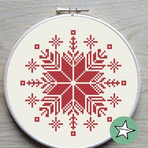 christmas cross stitch pattern, snowflake, christmas decoration, ornament, PDF, ** instant download**