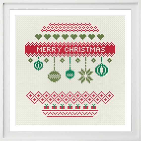 Merry Christmas Cross Stitch Pattern - Cross Stitch and Patterns