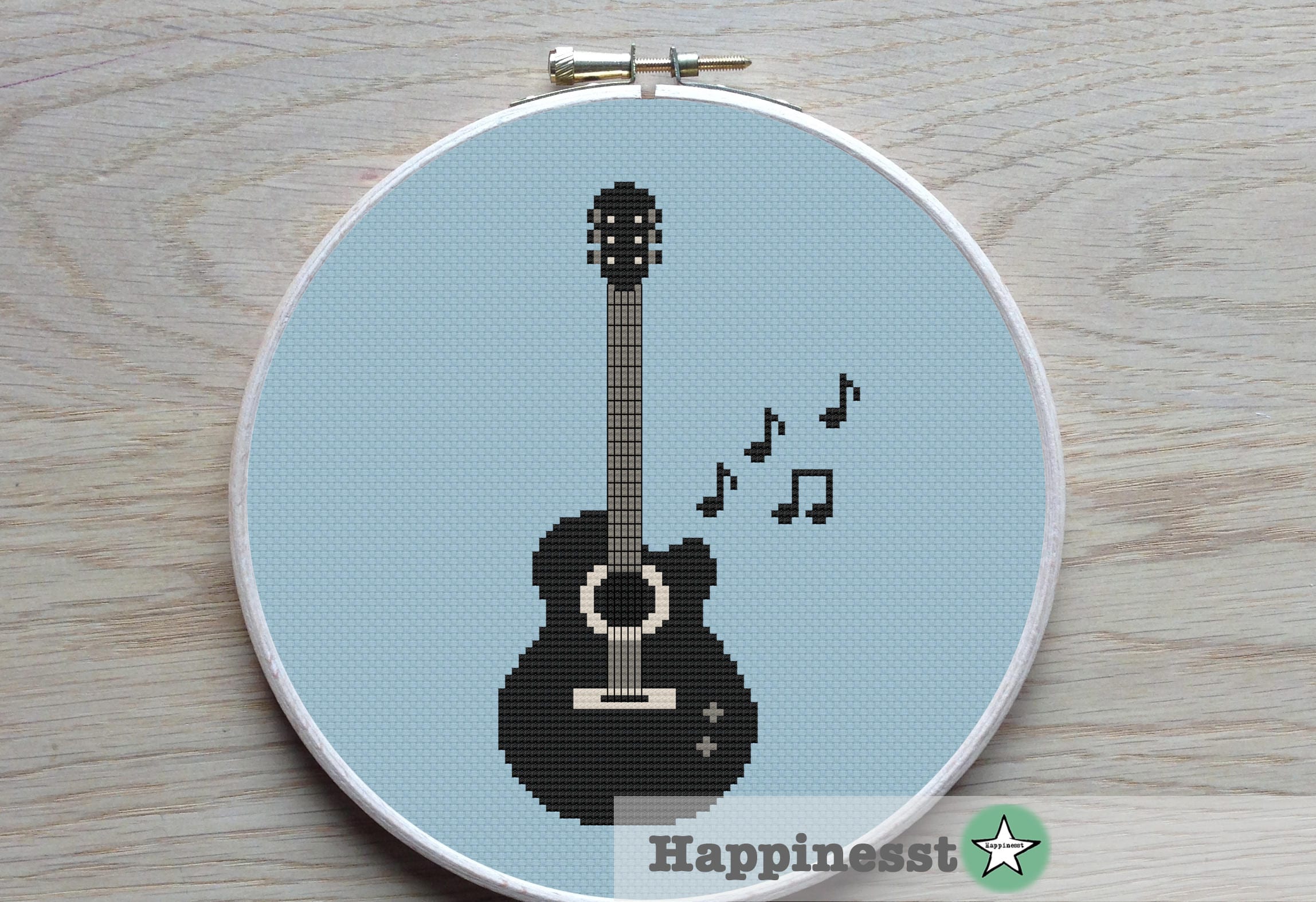 Cross Stitch Pattern Guitar Modern Cross Stitch Music PDF - Etsy