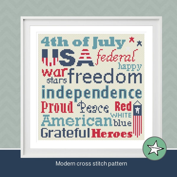 free pattern 4th of july counted cross stitch