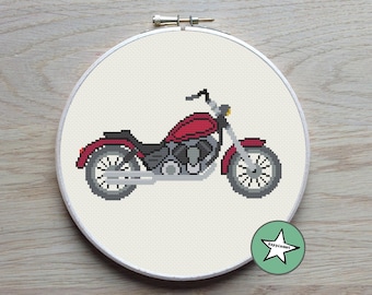 Cross stitch pattern motorcycle, modern cross stitch, vintage motorcycle, PDF, ** instant download**