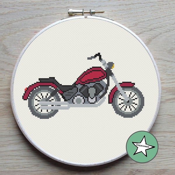 Cross stitch pattern motorcycle, modern cross stitch, vintage motorcycle, PDF, ** instant download**