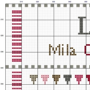 Grille point de croix bébé naissance sampler, faire-part de naissance, animal des bois, roses, DIY patron personnalisable téléchargement immédiat image 3