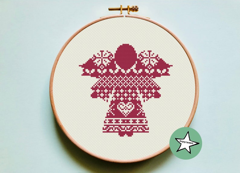Christmas Cross Stitch Pattern Christmas Angel Nordic Angel Etsy
