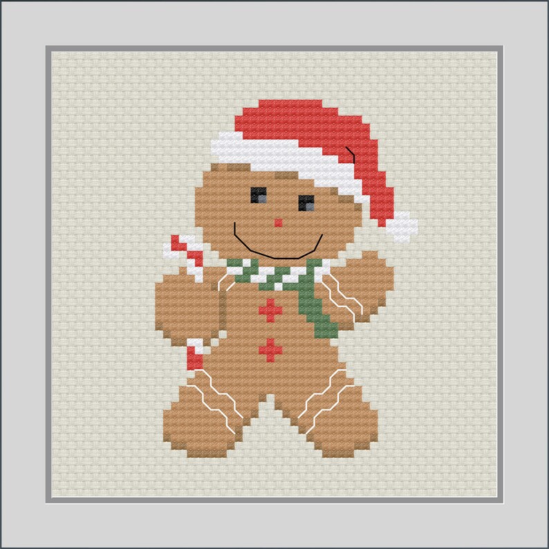 Christmas Cross Stitch Pattern Gingerbread Man Modern Cross - Etsy