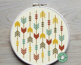 cross stitch pattern arrows, arrows aztec, PDF pattern ** instant download**