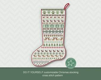 Christmas stocking cross stitch pattern dog paw, a stocking for your dog, Christmas decoration,  PDF, ** instant download**