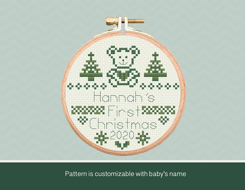 Christmas Ornament Cross Stitch Pattern Baby's First Etsy Australia
