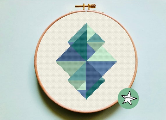 Modern geometric cross stitch pattern pdf pattern instant